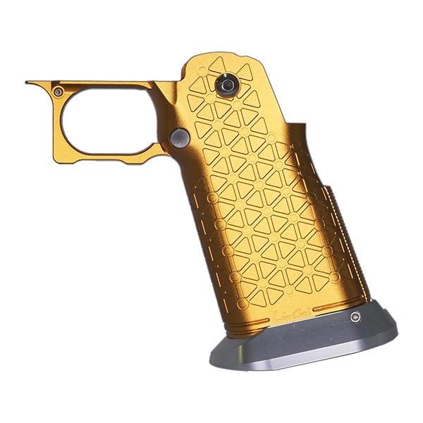 5KU Limcat タイプ CNC アルミニウム グリップ Type8 マルイ ハイキャパ シリーズ用 ゴールド