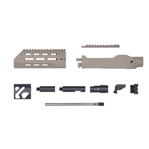 RGW X GBL KC02 タクティカルシャーシキット KJW KC02(10/22) GBB 用 7インチ Cerakote デザートカラー