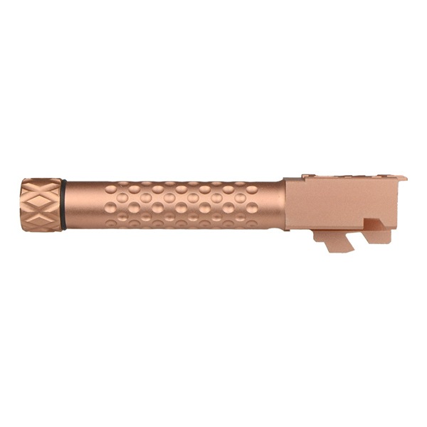 5KU ZEV タイプ ディンプルスレッドアウターバレル 14mm逆ネジ UMAREX(VFC) G19X/G45用 ゴールド