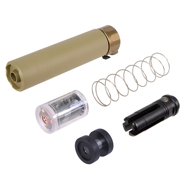 5KU SF SOCOM556-RC2 タイプ SPIRITFIRE トレーサー内蔵 サプレッサー ＆ ハイダー (14mm逆ネジ) デザートカラー