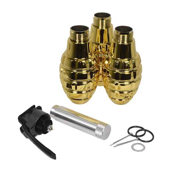 APS Hakkotsu CO2 サウンドスタングレネード Thunder B スターターキット ゴールドパイナップル(MkII Grenade)シェルパック