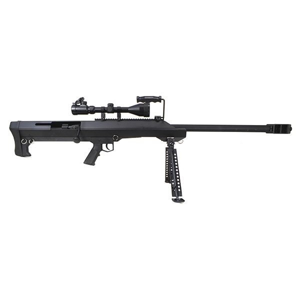 SNOW WOLF バレットM99 (対物ライフル) エアーコッキング BARRETT FIREARMS ライセンス刻印ver スコープ&バイポット付属 ブラック