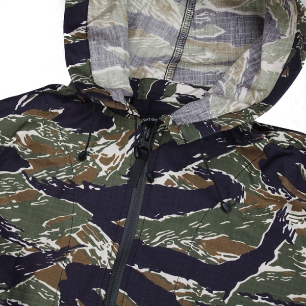 TMC グリーンタイガーストライプ 迷彩 フード付 ジャケット
