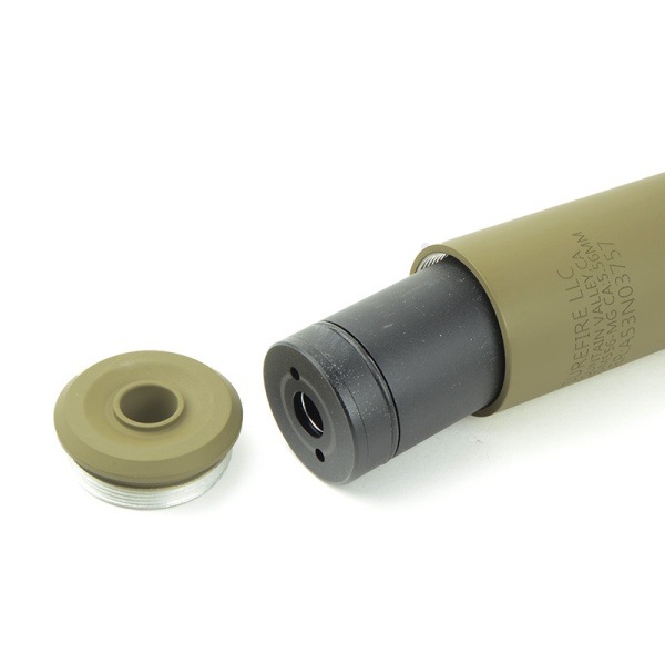 5KU トレーサー内蔵 SF SOCOM556-MG タイプ サプレッサー & ハイダー (14mm逆ネジ) デザートカラー