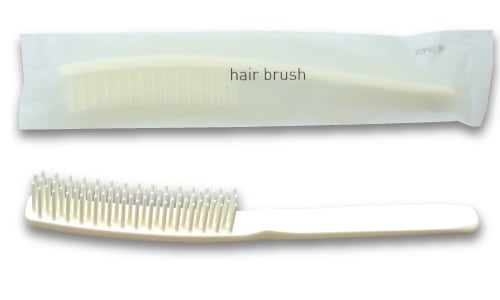 スリムストレートブラシ（OP袋入） 250本単位 | ホテルアメニティ・衛生商品,ブラシ・くし・コーム・靴ベラ | 業務材料たおるや 持ち手付きクシ 丸型 ホワイト マット袋入 250個 コーム ブラシ 白 業務用 使い捨て ホテルアメニティ くし 櫛