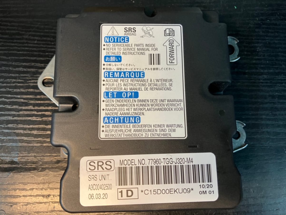 シビック エアバッグ コンピューター ECU 77960-TGG-J320-M4