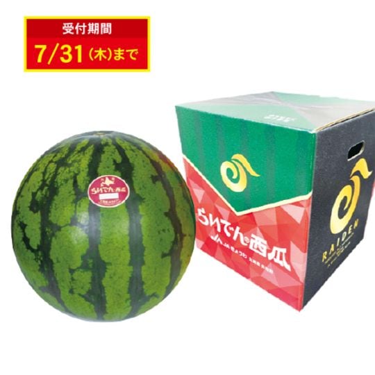 らいでんすいか　特秀品　1玉　化粧箱入　７kg以上