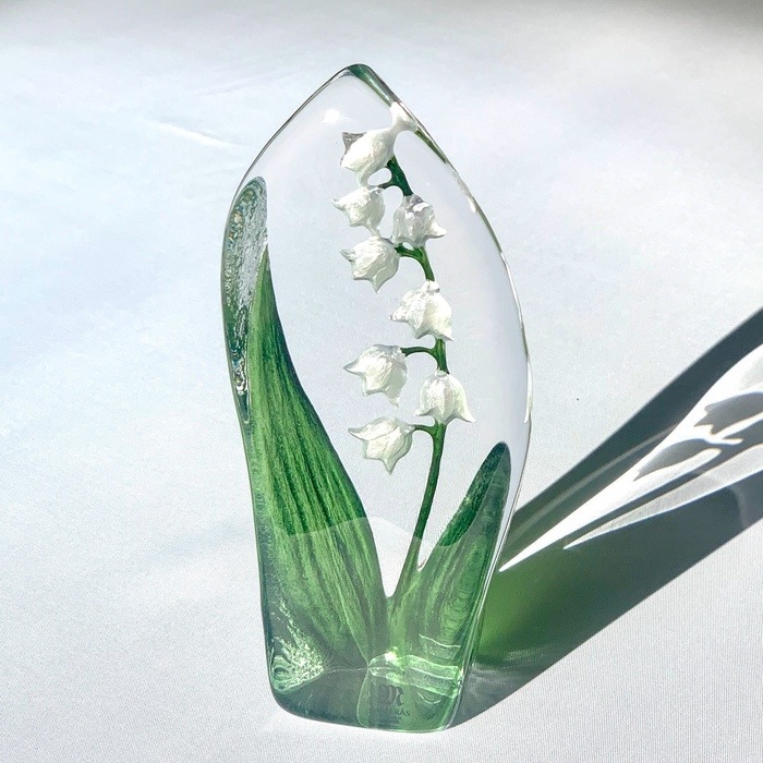 ※同梱すずらん　ガラス細工　昭和っぽい　ノスタルジック　鈴蘭　ガラスの花　可憐な 同梱すずらんガラス細工昭和っぽいノスタルジック鈴蘭ガラスの花可憐な