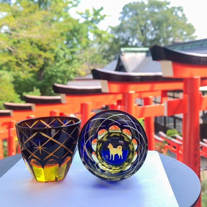万華鏡 ぐいのみ 犬 | 北一硝子 まごころお届け便