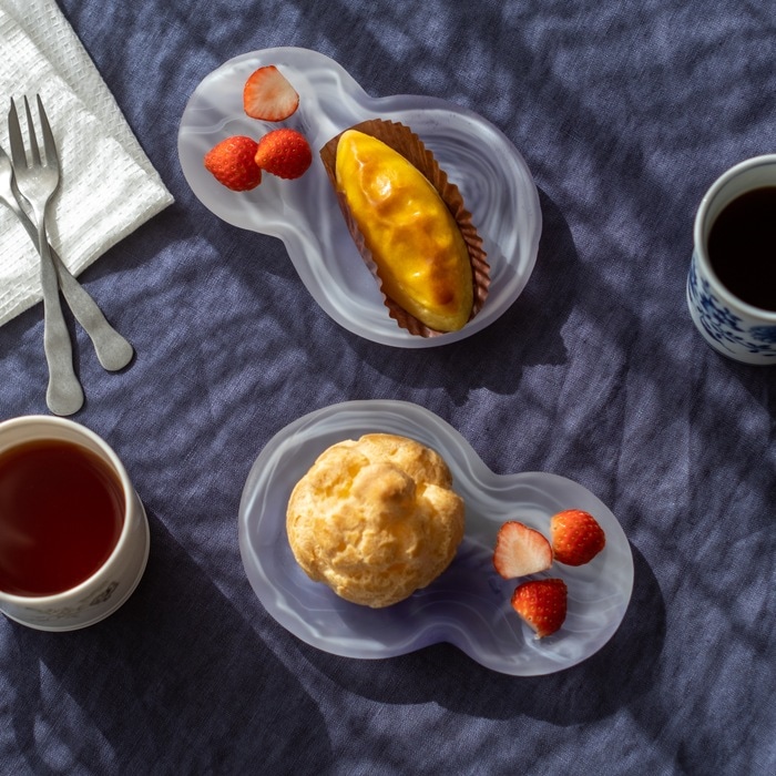 雪だるま皿 艶消 | 北一硝子 まごころお届け便