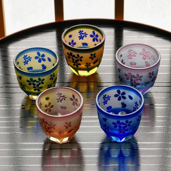 万華鏡ミニ盃 桜 | 北一硝子 まごころお届け便
