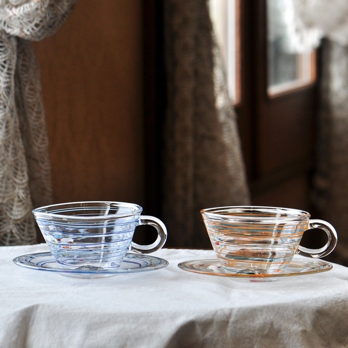 マッシモ ルナードン作品 耐熱性カプチーノカップ ペアc ミュージアムショップ Museum Shop 北一硝子 まごころお届け便