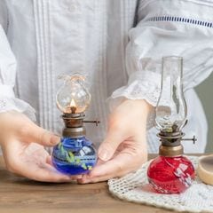 北一硝子 オイルランプ 紫×赤 フリル ガラス フリルシェード 灯り】 | 北一硝子 まごころお届け便