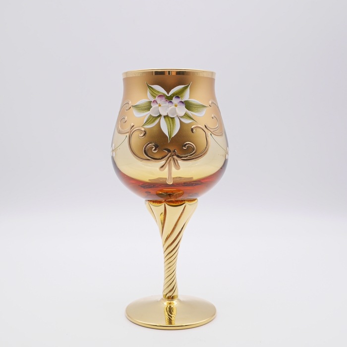 ガラス製 カルロ モレッティ ワイングラス ベネチア 金彩-