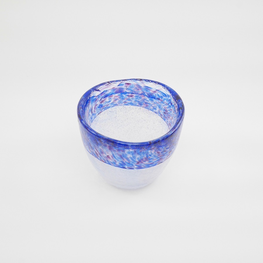 大正ガラス 盃 お猪口 吹きガラス 気泡ガラス クリアガラス 蔵出し 1