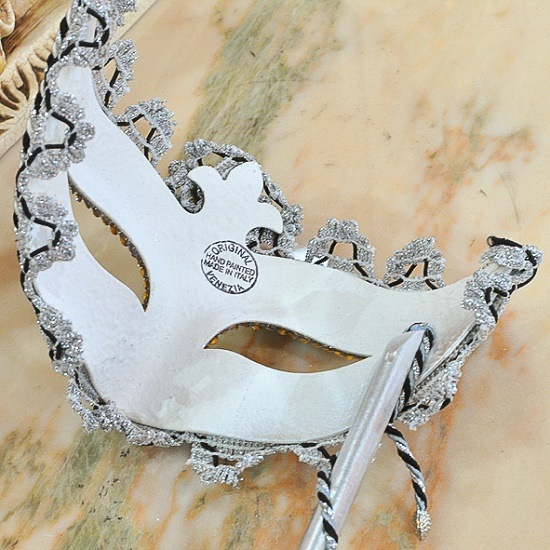 ヴェネチアンマスク　イエロー スティックハーフマスク | 北一硝子 まごころお届け便