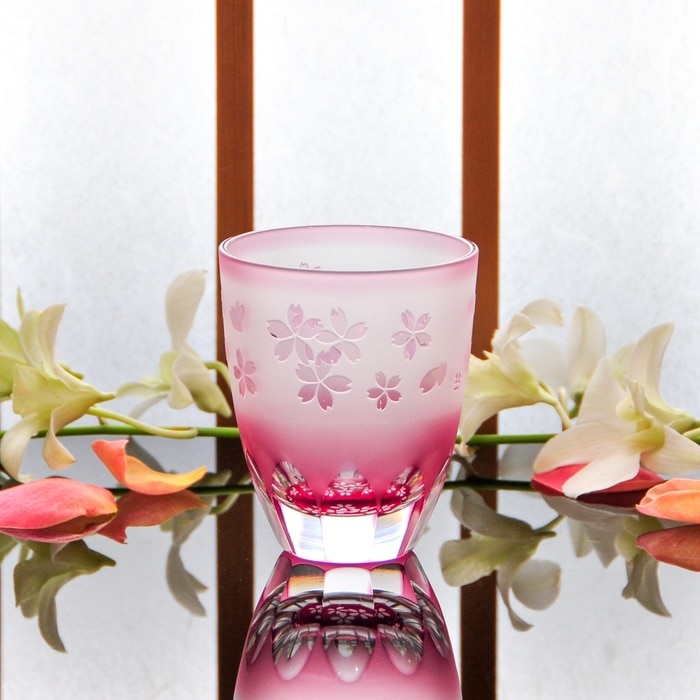 ☆万華鏡万能グラス桜ペア（木箱付） | 北一硝子 まごころお届け便