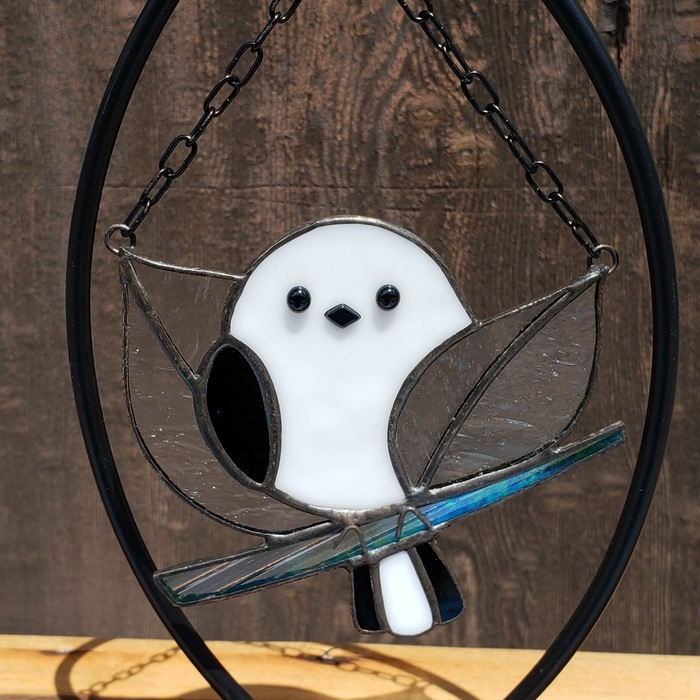 ☆壁掛けシマエナガ スタンド付 | 北一硝子 まごころお届け便