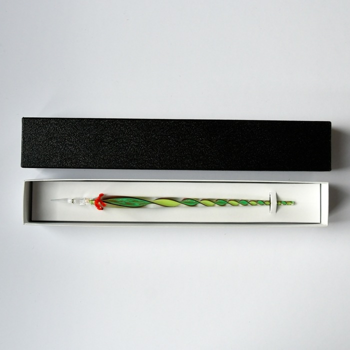 レースガラスペン 緑 | 北一硝子 まごころお届け便