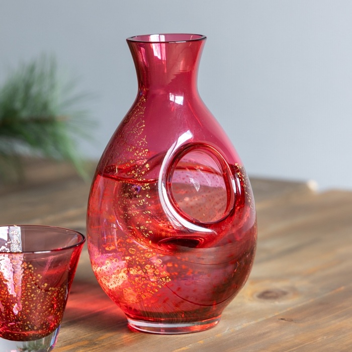 2合冷酒徳利 金箔 | 北一硝子 まごころお届け便