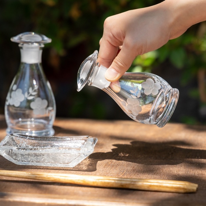 和切子浜茄子 醤油差し小 | 北一硝子 まごころお届け便