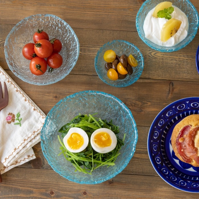 新品未使用品　東敬恭さん作　ガラス製紫青 グラデーションボウル 彩華 パープル ドットボウル | 松ヶ岡ガラス｜クリスタルガラス