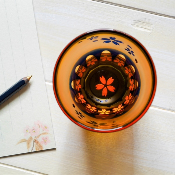 ☆ミラーサンド桜 タンブラー小 ペア（木箱付） | 北一硝子