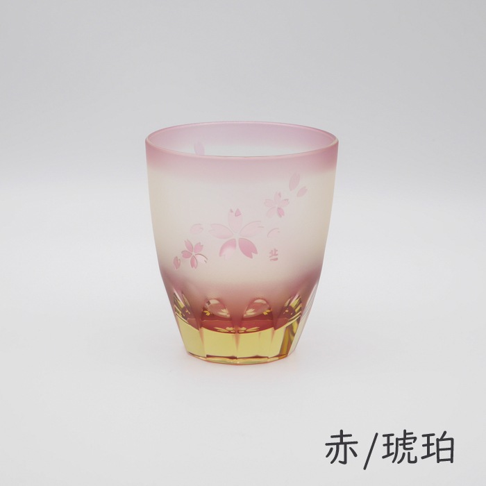 ☆ミラーサンド桜 タンブラー小 ペア（木箱付） | 北一硝子