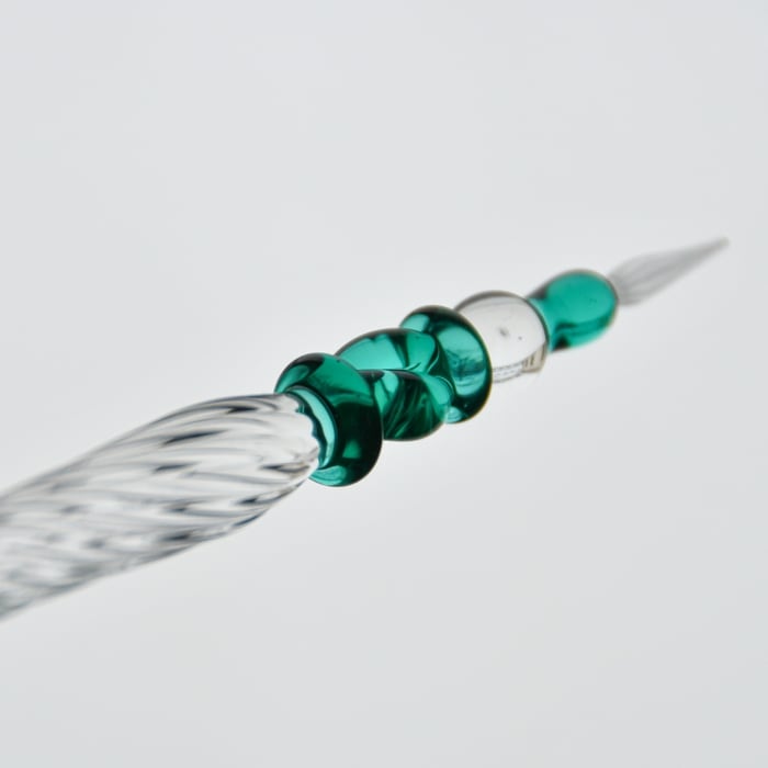 ガラスペン ひねり クリア/青緑 | 北一硝子 まごころお届け便