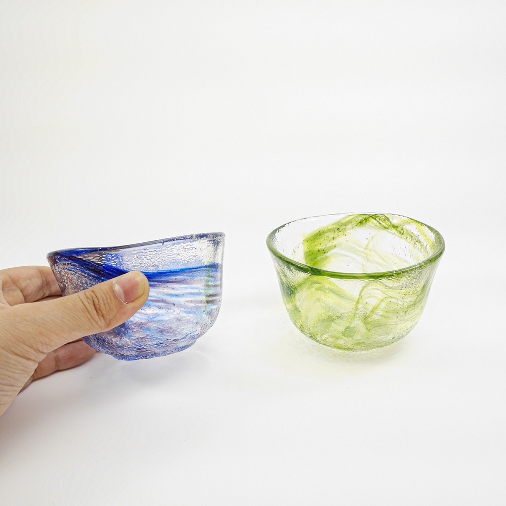 硝子茶碗　北一硝子　琥珀 切子茶碗 綺羅 冷茶碗 | 北一硝子 まごころお届け便