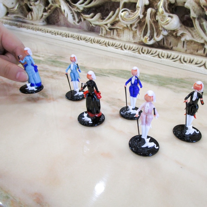 アウトレット】ミニチュアドール 紳士淑女と猫 | 北一硝子