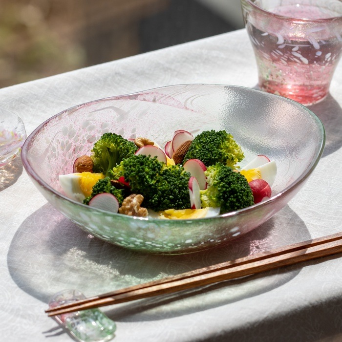 花ふぶき 楕円大鉢 | 北一硝子 まごころお届け便