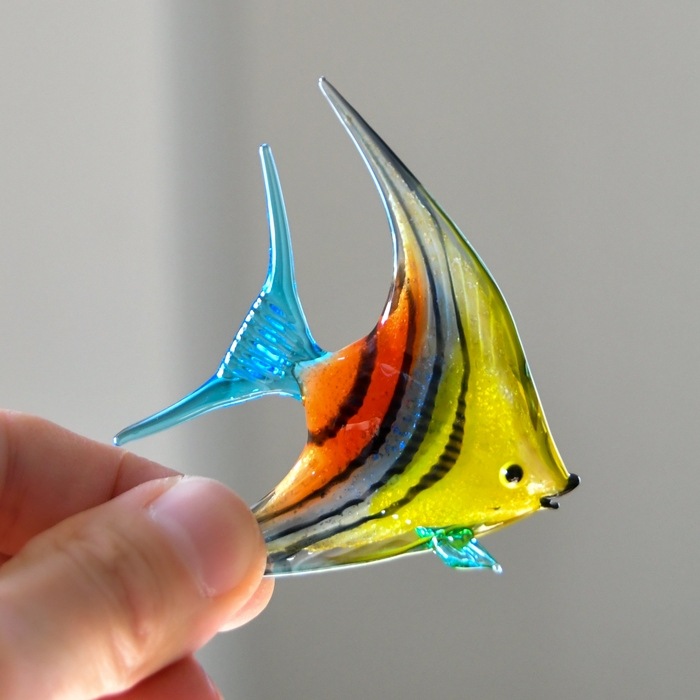 北一硝子　青　ブルー　熱帯魚　エンゼルフィッシュ　ラッコ　らっこ　ベネチア 北一硝子 Kitaichi ブルー 熱帯魚 エンゼルフィッシュ ラッコ
