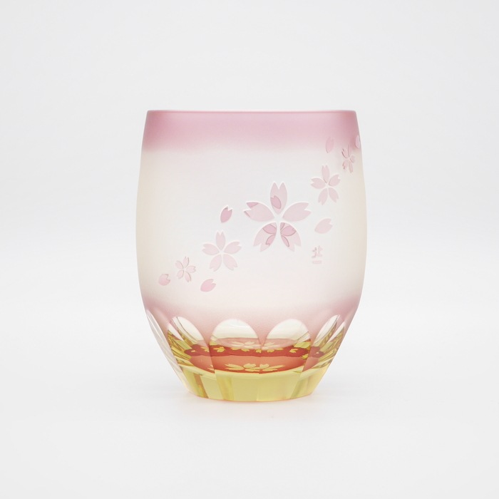 ミラーサンド桜 タンブラー丸 | 北一硝子 まごころお届け便