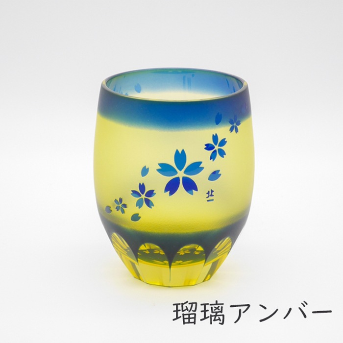 ミラーサンド桜 タンブラー丸 | 北一硝子 まごころお届け便