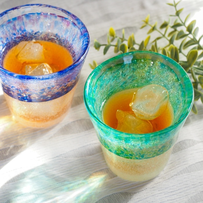 北一硝子 ペアグラス クリスタル 馬頭 親子ペア 北一ガラス