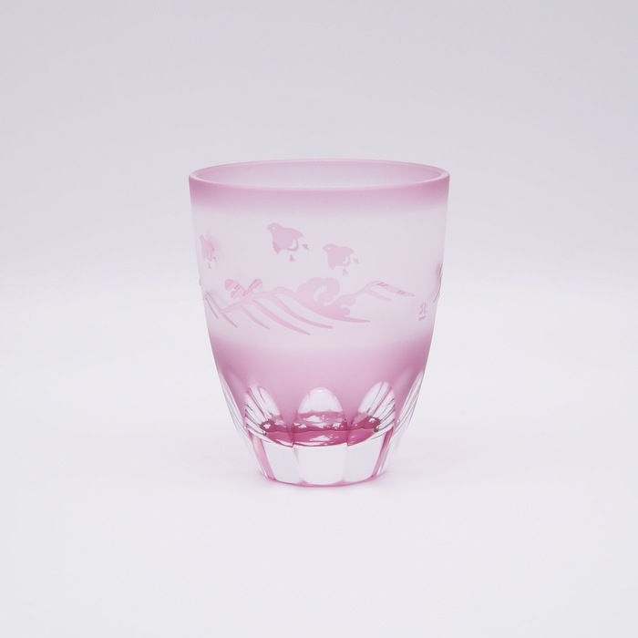 ☆万華鏡・万能グラス 波千鳥ペアセット （木箱付） | 北一硝子