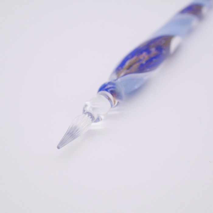レースガラスペン 青 | 北一硝子 まごころお届け便