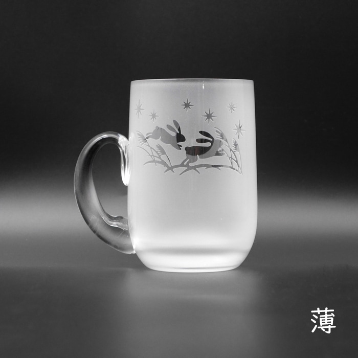 月見うさぎ ジョッキ | 北一硝子 まごころお届け便