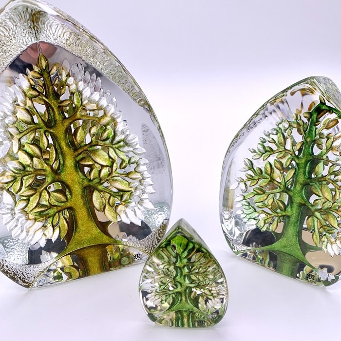 寺田正作 伽羅須装飾画 澂 ガラス トルコキキョウ 在銘 共箱　M517　DC1 世界樹 （大） | 北一硝子 まごころお届け便