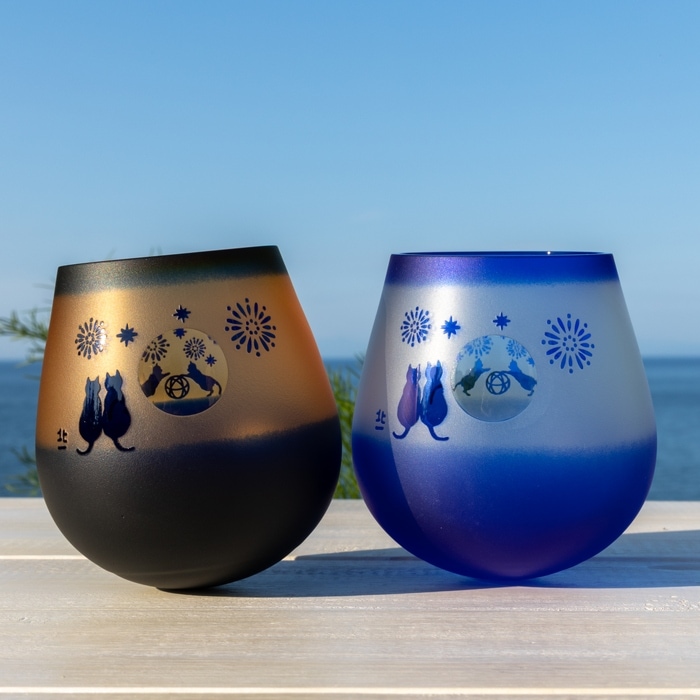 じゃれねこ『8月☆19 ブルー×和柄』