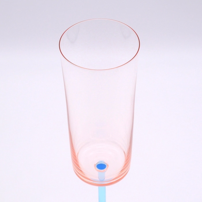 ピンクカットガラスフルートグラス4個セット ピンクカットガラスフルートグラス4個セット ピンクカットガラス