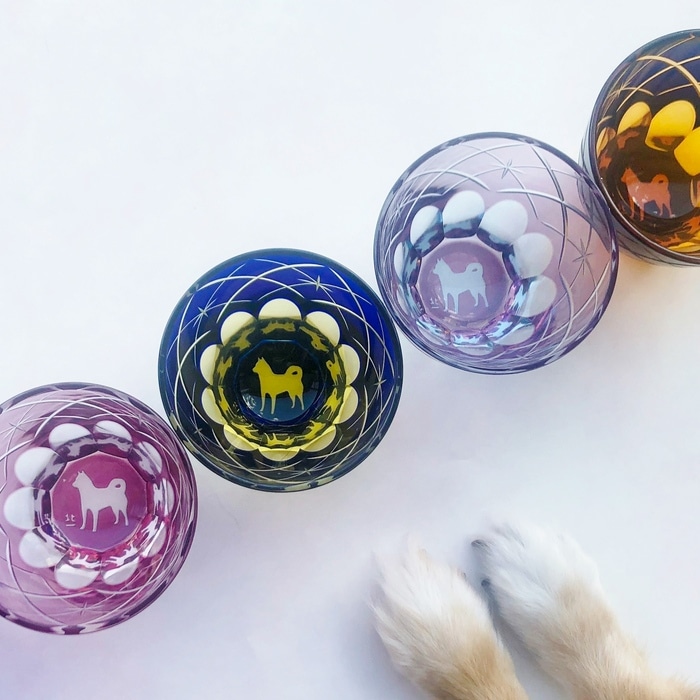 万華鏡 ぐいのみ 犬 | 北一硝子 まごころお届け便