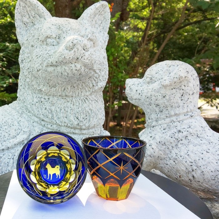 万華鏡 ぐいのみ 犬 | 北一硝子 まごころお届け便