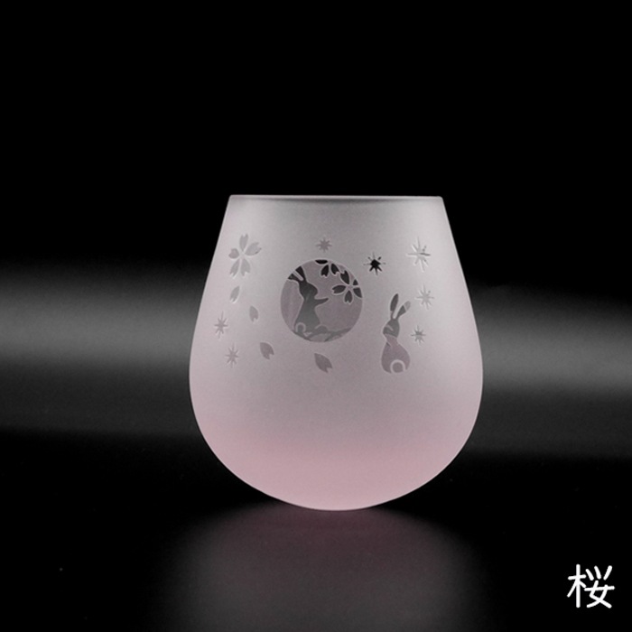 北一硝子 ゆらゆらグラス 月見　うさぎ 夏のラベンダー　星　新品　北海道　小樽 北一硝子 ゆらゆらグラス 月見 うさぎ 夏のラベンダー 星 新品