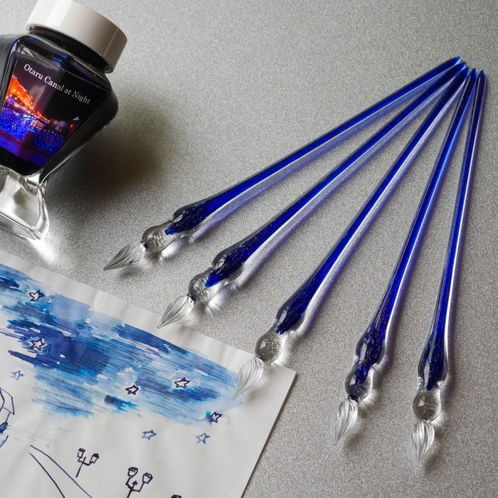 ☆Starry Nightガラスペンセット 夜の小樽運河インク | 北一硝子