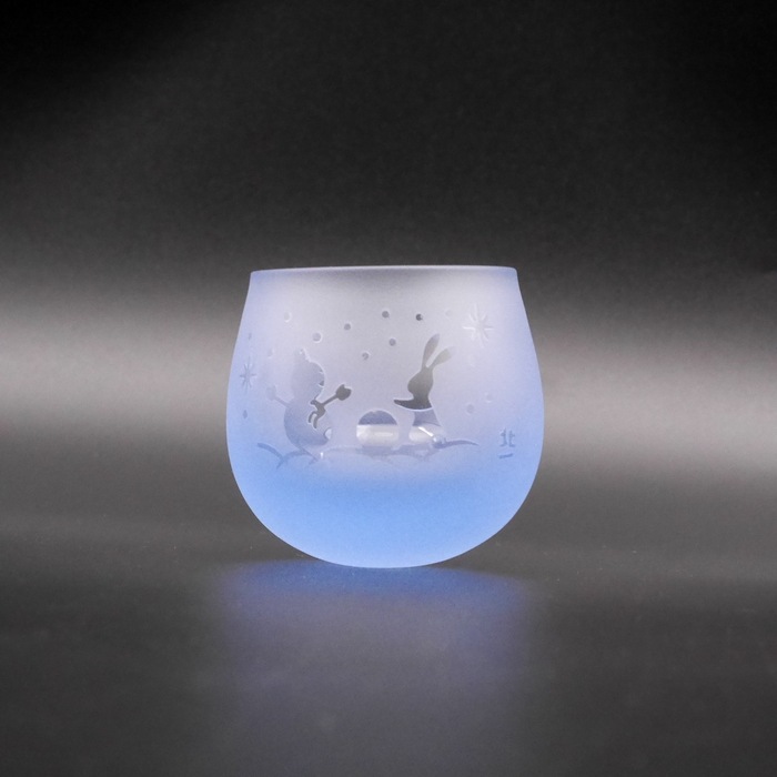 北一硝子 ゆらゆらグラス 月見　うさぎ 夏のラベンダー　星　新品　北海道　小樽 北一硝子 まごころお届け便