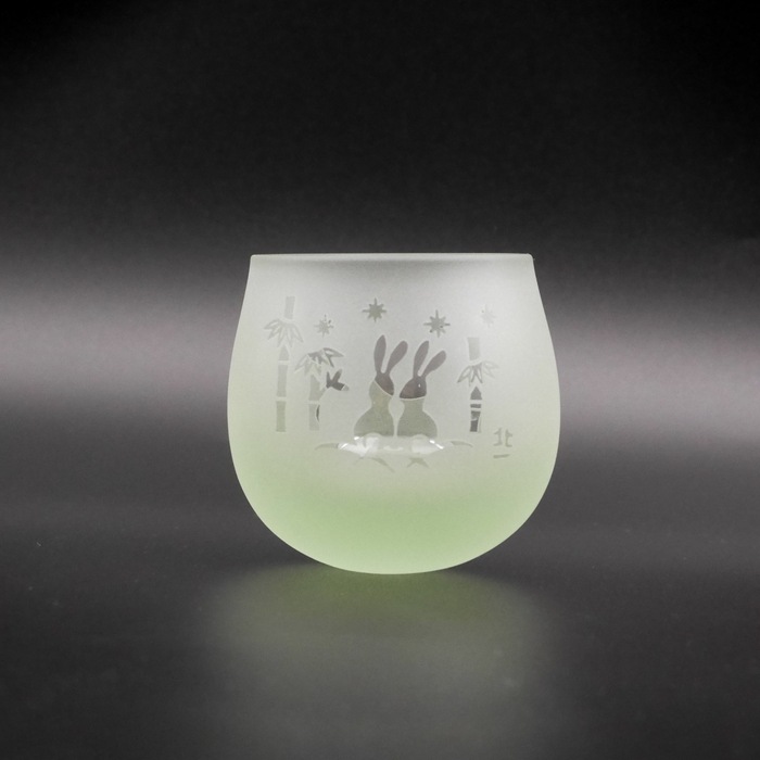 北一硝子 ゆらゆらグラス 月見 うさぎ 夏のラベンダー 星 北海道