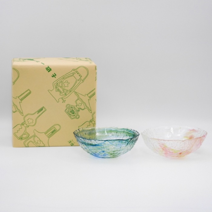 ☆華やぎ ボウル中ペア(木箱付) | 北一硝子 まごころお届け便