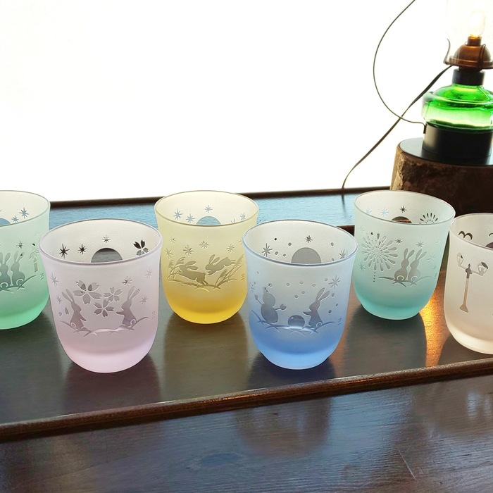 湯呑み　一光作 耐熱性月見うさぎ 湯呑み | 北一硝子 まごころお届け便
